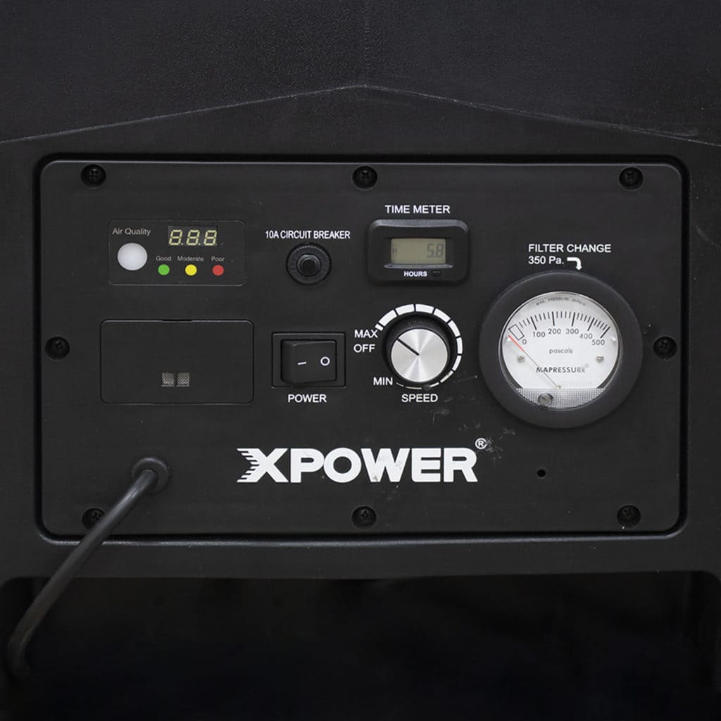 XPOWER AP-1500D Controls Black, controls and with a filter changer level and time meter