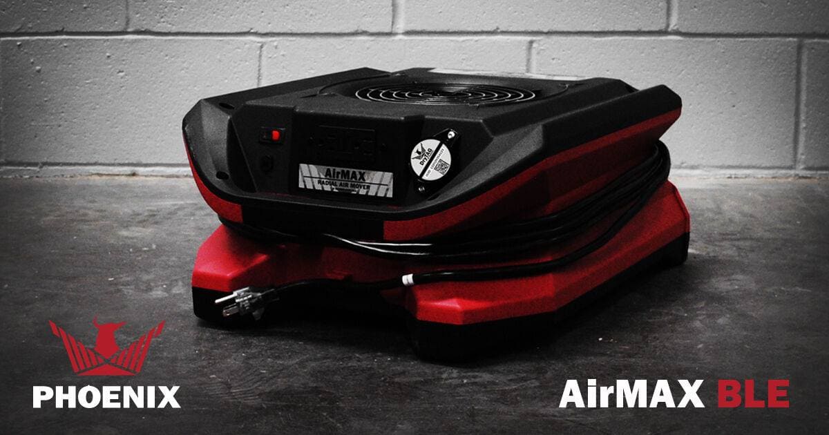 AirMax Phoenix Radial Air Mover BLE on a dark surface.