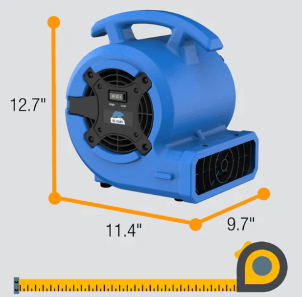 B-Air VP-15 ⅛ HP Compact Residential Air Mover & Blower Fan: Blue