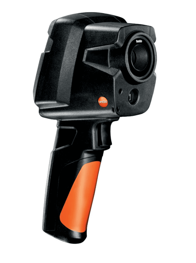 testo 865s Black and orange thermal imaging camera on a white background