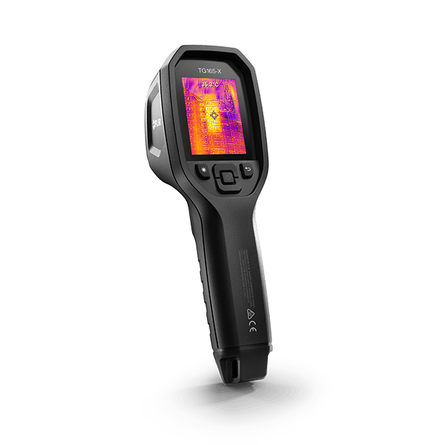 flir tg165 x Thermal imaging camera with a display on a transparent background