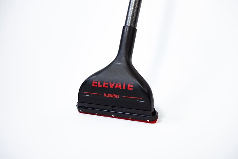 Black and red KleenRite flood wand vacuum attachment with 'Elevate' branding on a white background