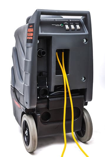 Black Kleenrite Mega 3 flood extractor with yellow cable on a white background
