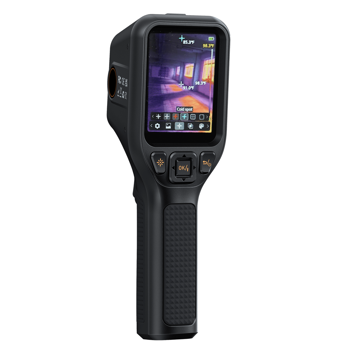 teslong thermal imaging camera front view with picture