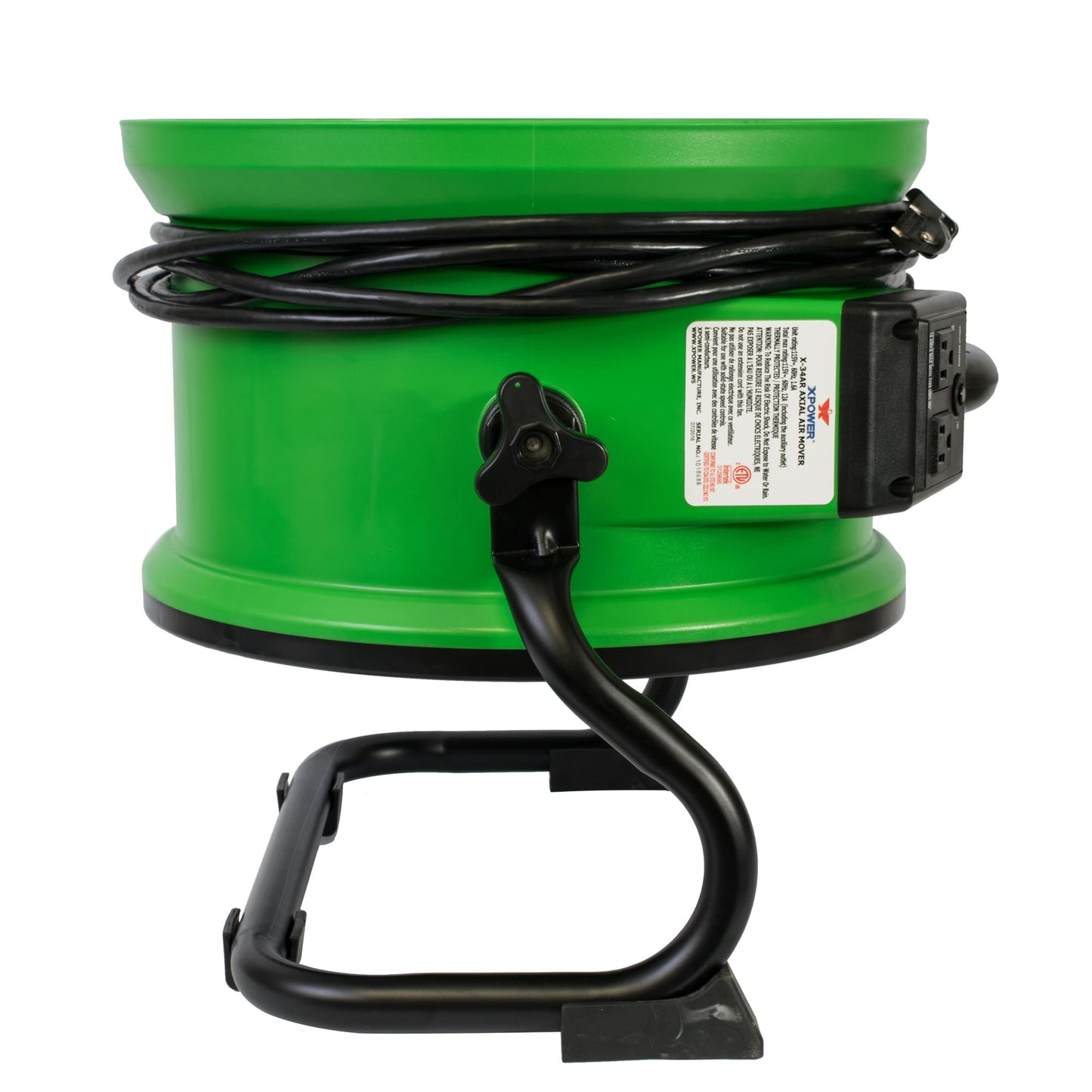 Green X-34AR-Face-Down with black cord on a white background