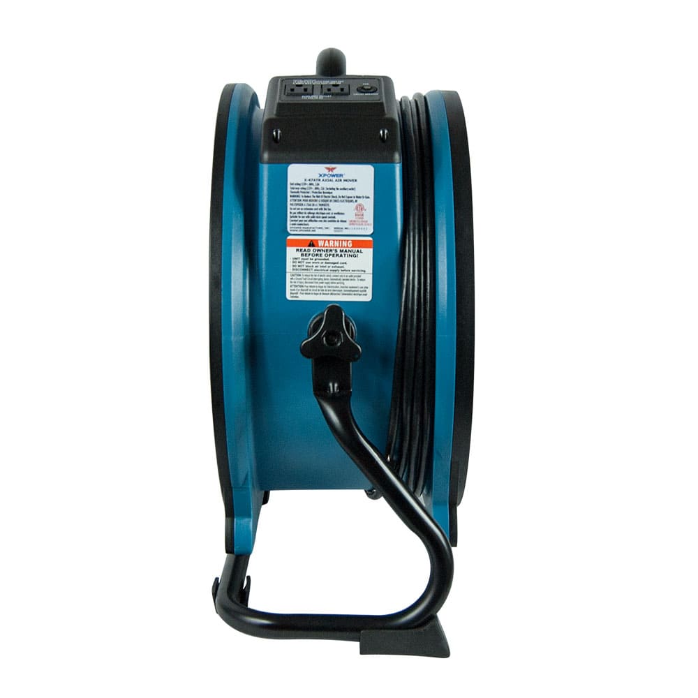 X-47ATR- extension cord reel with black handle on a white background