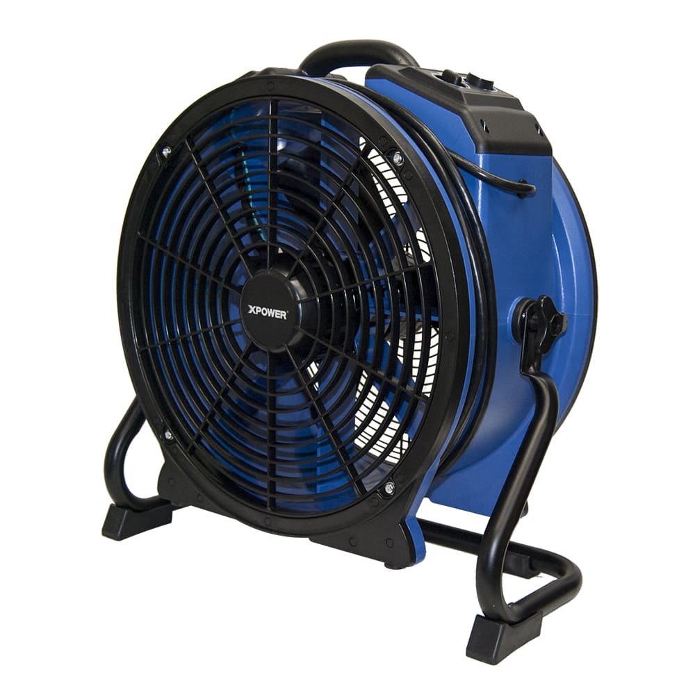 48atr Blue and black fan with XPOWER branding on a white background