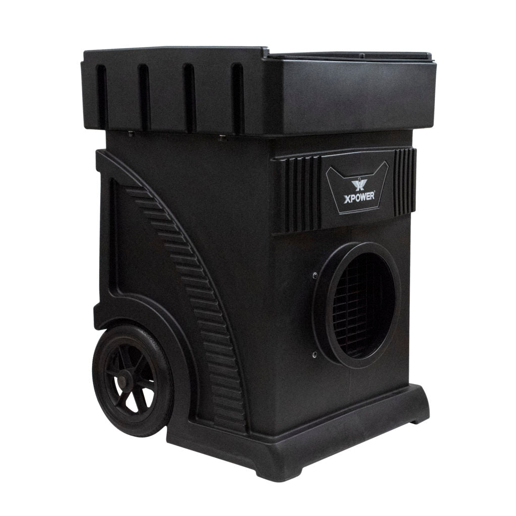 XPOWER AP-2500D HEPA Filtration System side view, white background