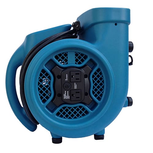 Blue XPOWER_X-400A portable power station with multiple outlets on a white background