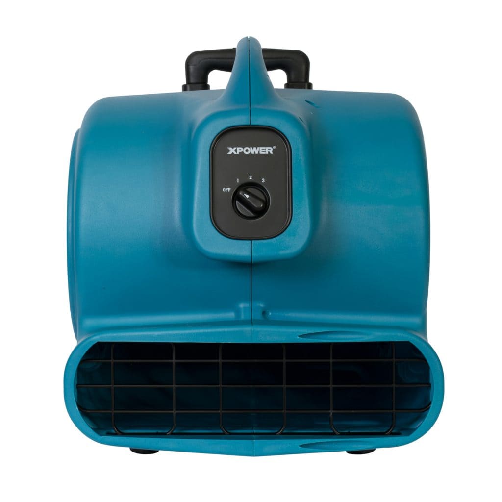 Xpower x-830h front blue air mover on a white background