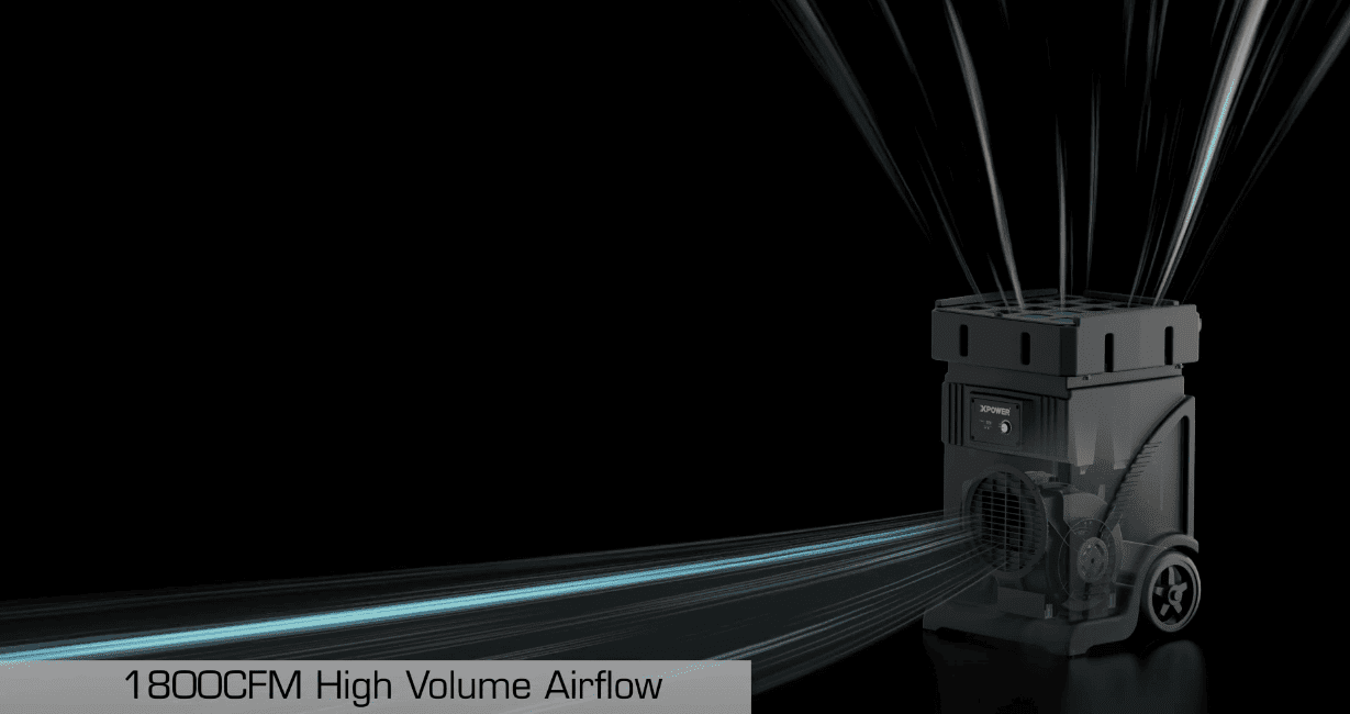 air flow diagram, xpower ap-1800d airflow, 1800cfm, simulation