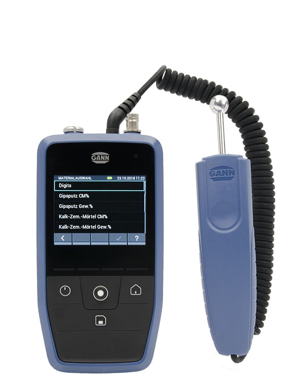 gann hydromette ch 17 Gann electronic device with screen and handheld probe on a white background