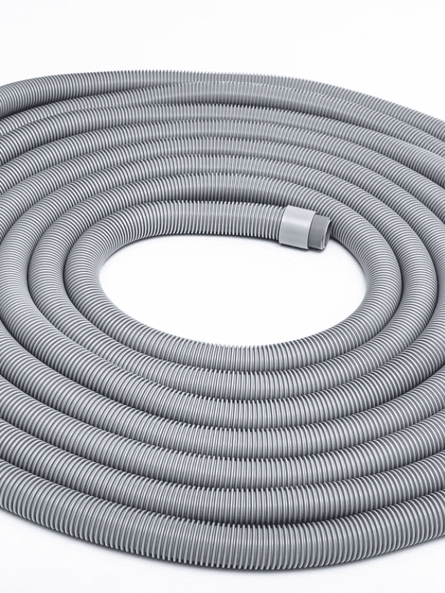 kleenrite 36306 Coiled gray hose with a white background