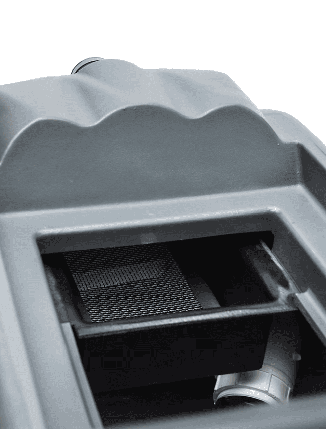 kleenrite mega xl top Close-up of a gray mechanical component with a textured surface