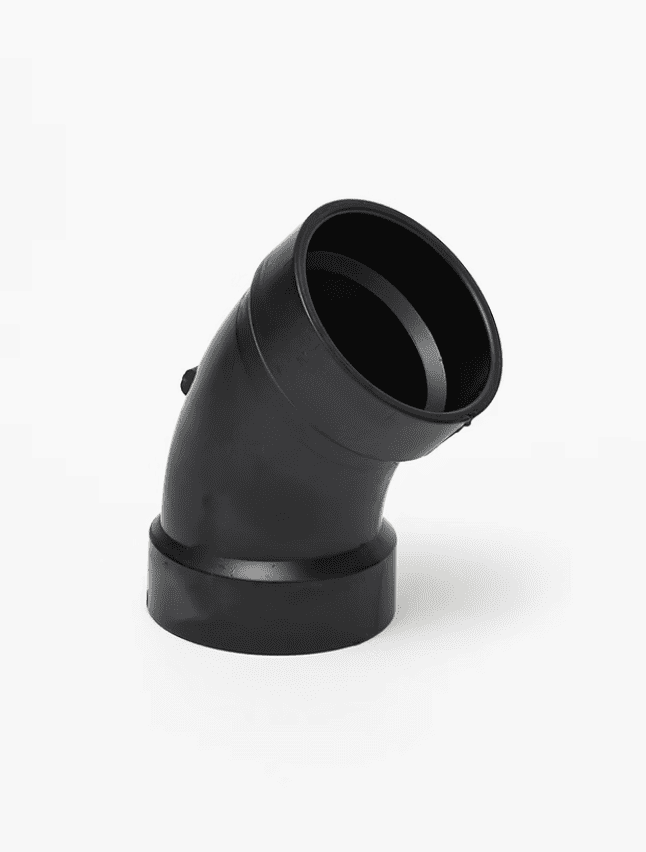 kleenrite mega xl flood extractor Black plastic elbow pipe fitting on a white background