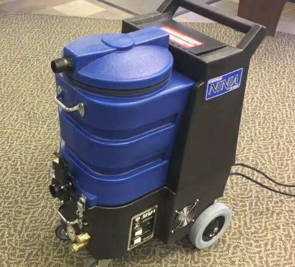 ninja 500 carpet extractor Blue and black on a carpeted floor.