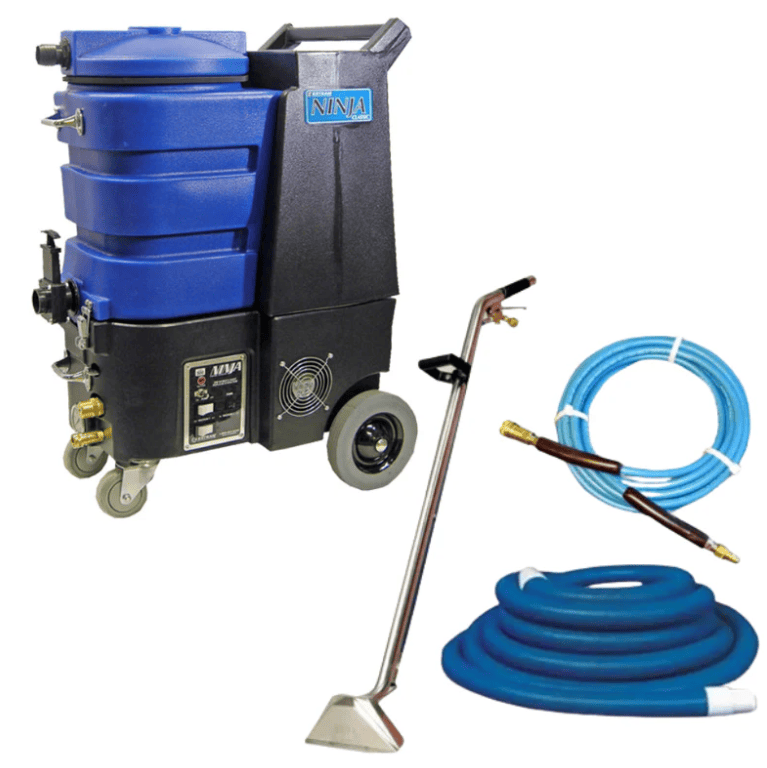 ninja classic 500 psi cleaning machine with attachments and hoses on a white background