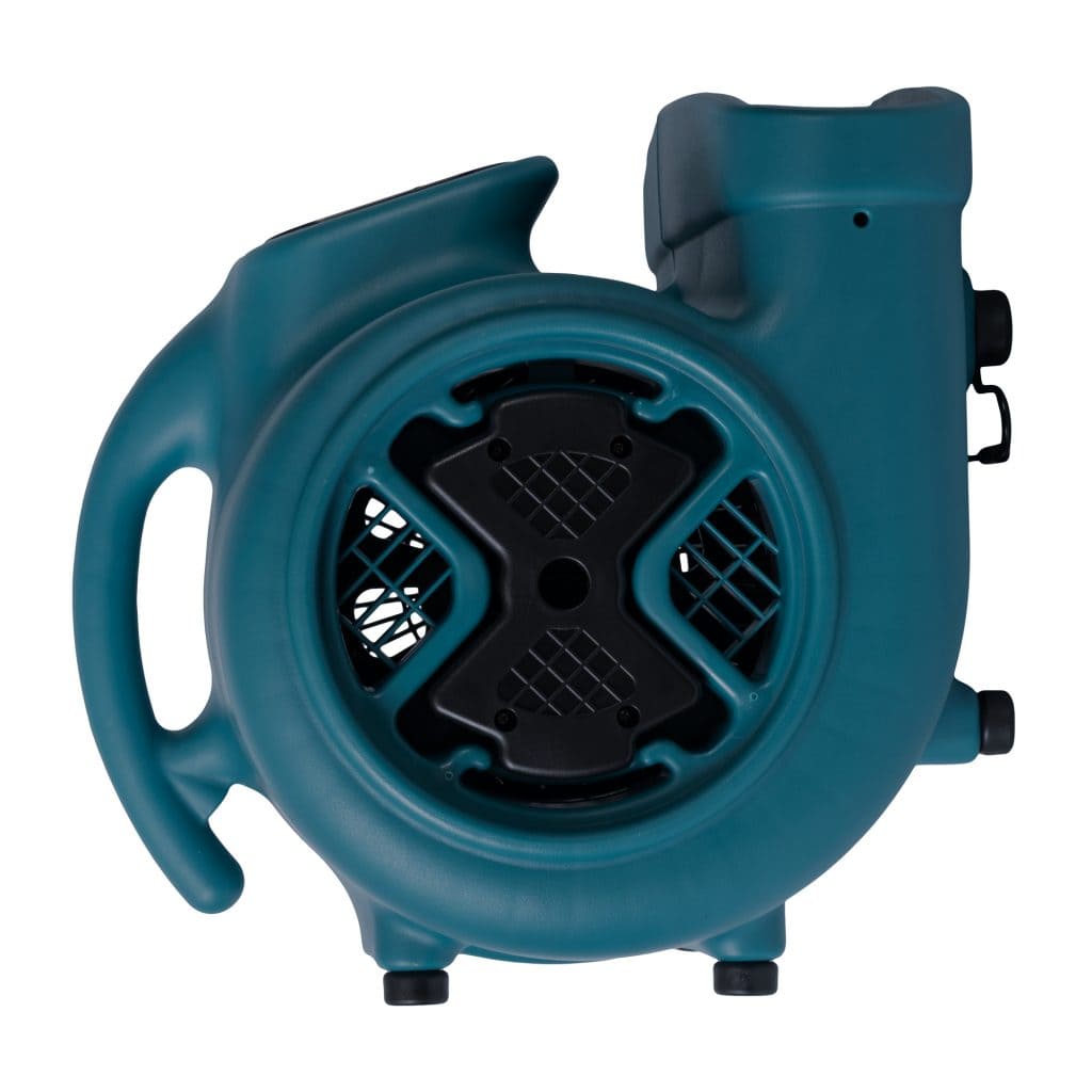 Blue XPOWER P-630 blower motor on a white background