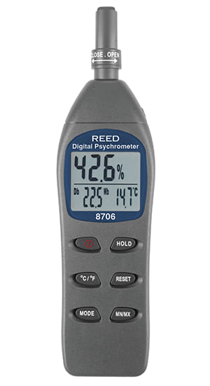 Digital 8706 psychrometer with REED branding on a white background