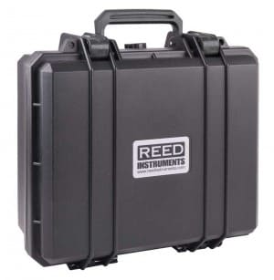 REED R2165-KIT Black hard-shell case with Reed Instruments logo on a white background