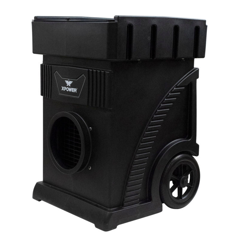 right angle view of XPOWER AP-2500D HEPA Filtration System, white background