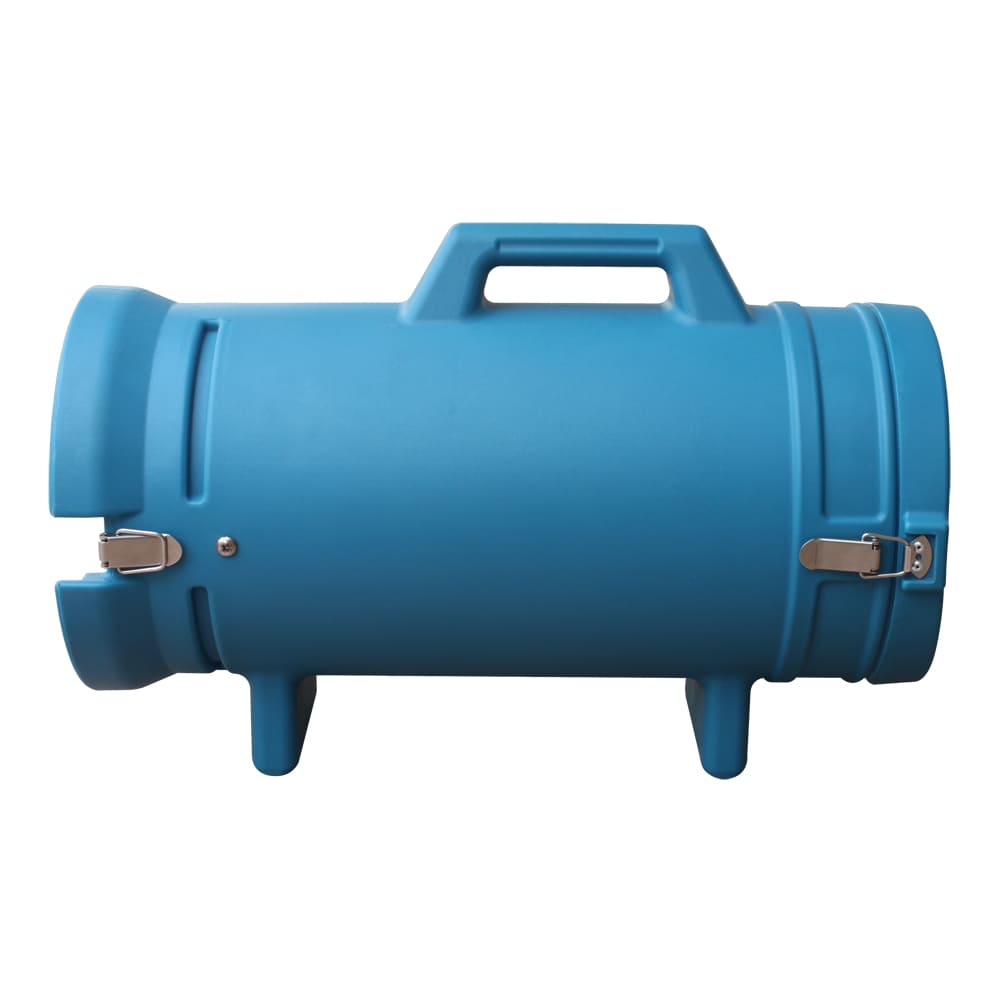 XPOWER 25 Ft. Ducting Hose 8 Inch. Diameter Blue cylindrical container with handles on a white background