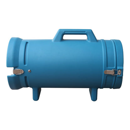 XPOWER 25 Ft. Ducting Hose 8 Inch. Diameter Blue cylindrical container with handles on a white background