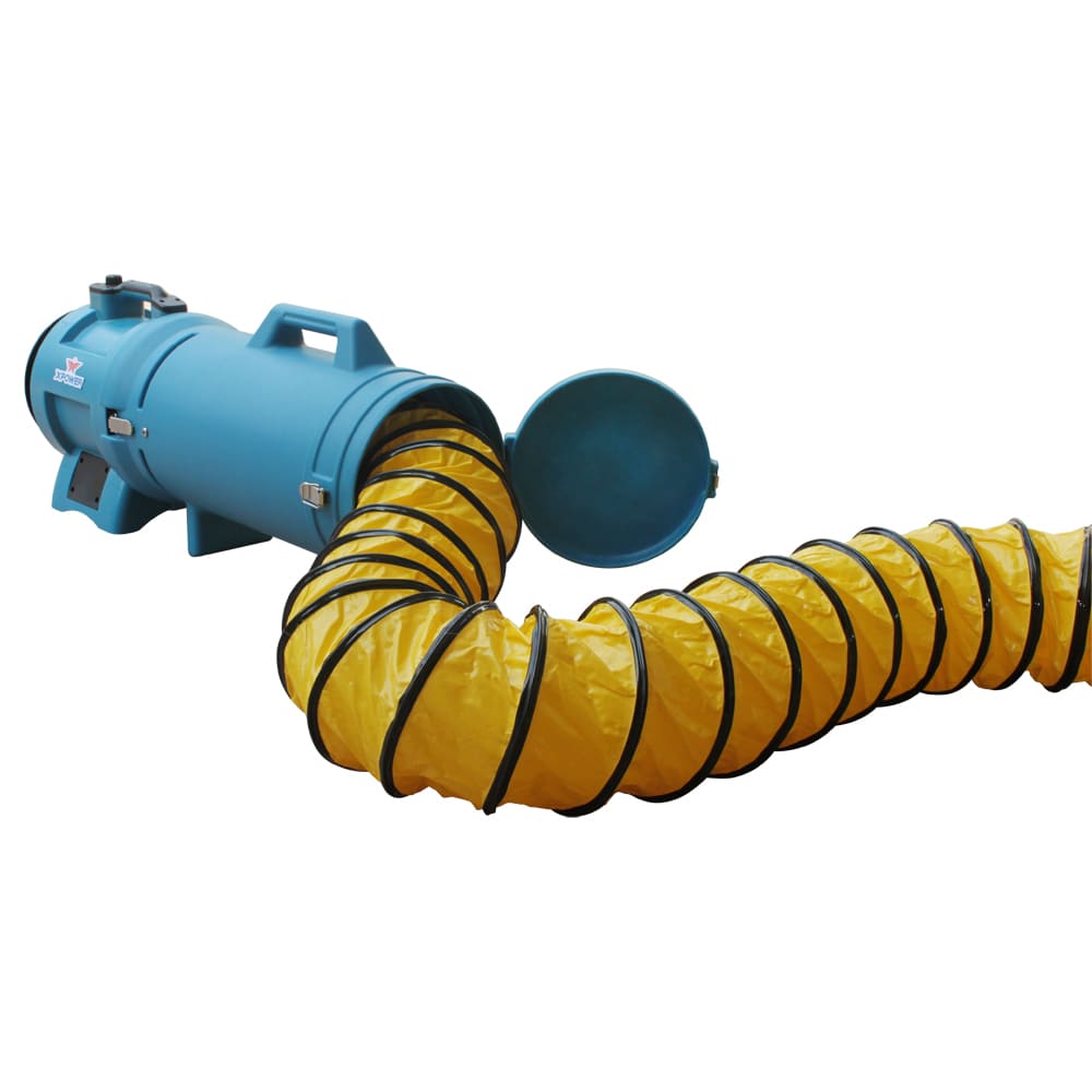 25FT yellow flexible duct on a white background