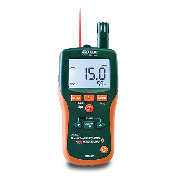 Extech MO290 Pinless Moisture Psychrometer with IR Thermometer