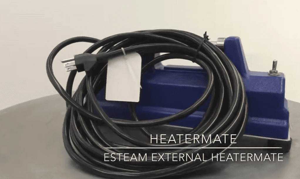 HEATERMATE ESTEAM External Heatermate with coiled black cable on a neutral background