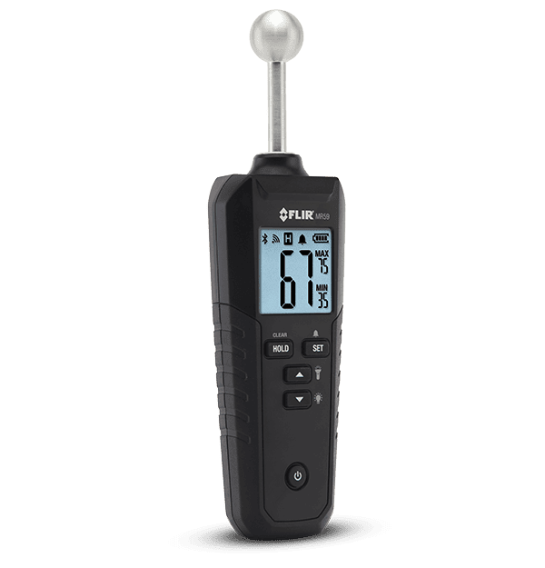 FLIR MR59 Ball Probe Moisture Meter with Bluetooth on a transparent background