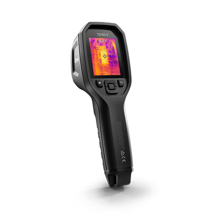 flir tg165 x Thermal imaging camera with a display on a transparent background