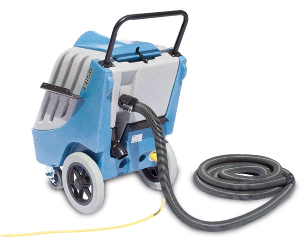 Flood pumper, back view with hose attached