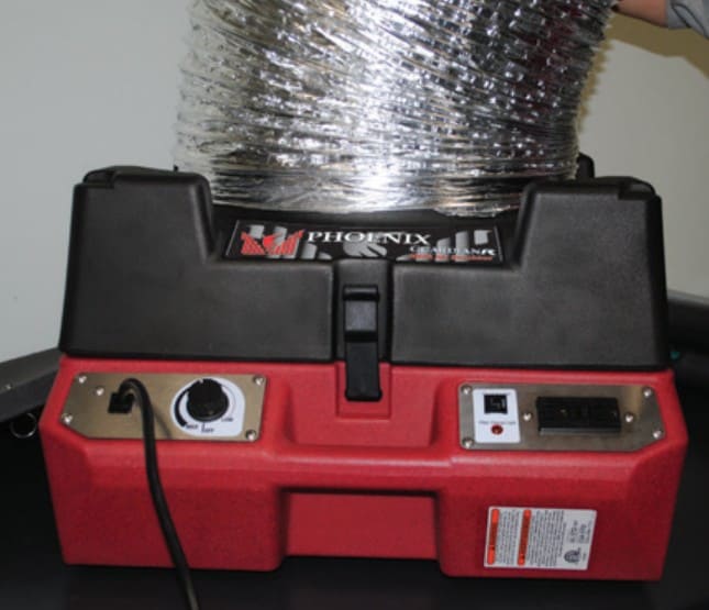 Phoenix Guardian R HEPA Air Scrubber with duct connected