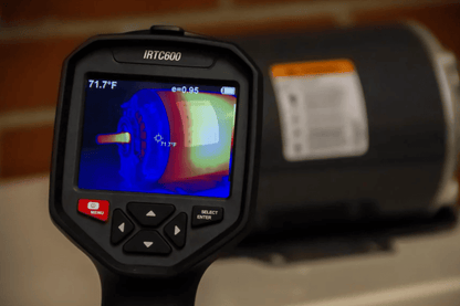 IRTC600 Infrared camera with thermal imaging display on a blurred background