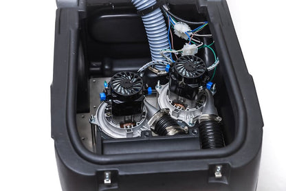 Kleenrite Mega 3 flood extractor open inside the equipment on a white background