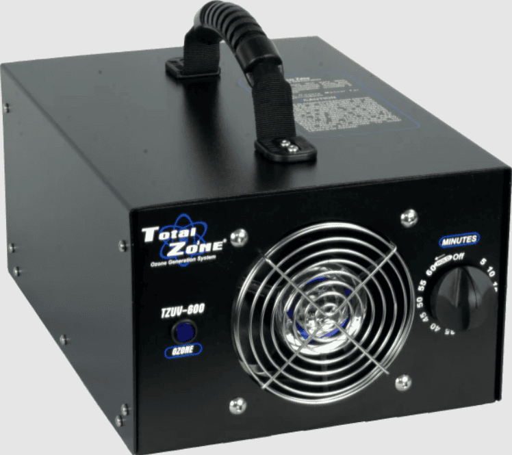 Black TZUV-600 Total Zone Ozone Generator on a white background