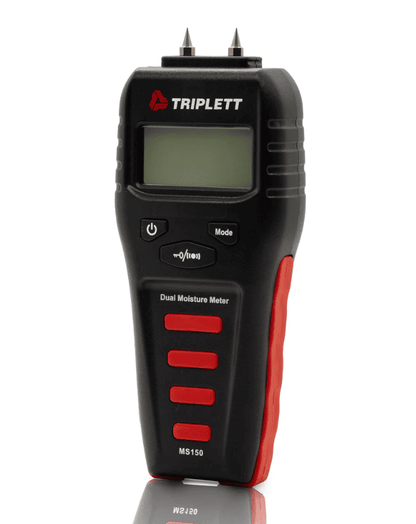Triplett MS150 Pin & Pinless Moisture Meter with a shadow below on a white background
