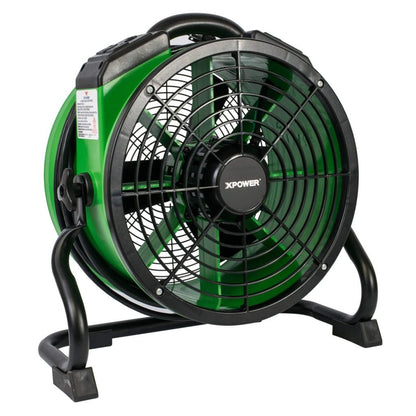 Green and black X-34AR industrial fan with XPOWER branding on a white background