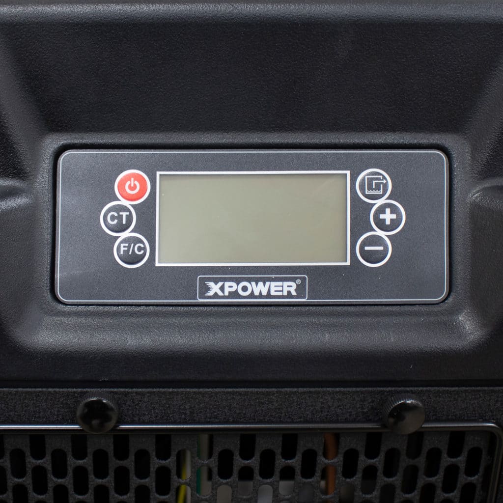 XD165L Control panel with digital display and XPOWER branding on a black background