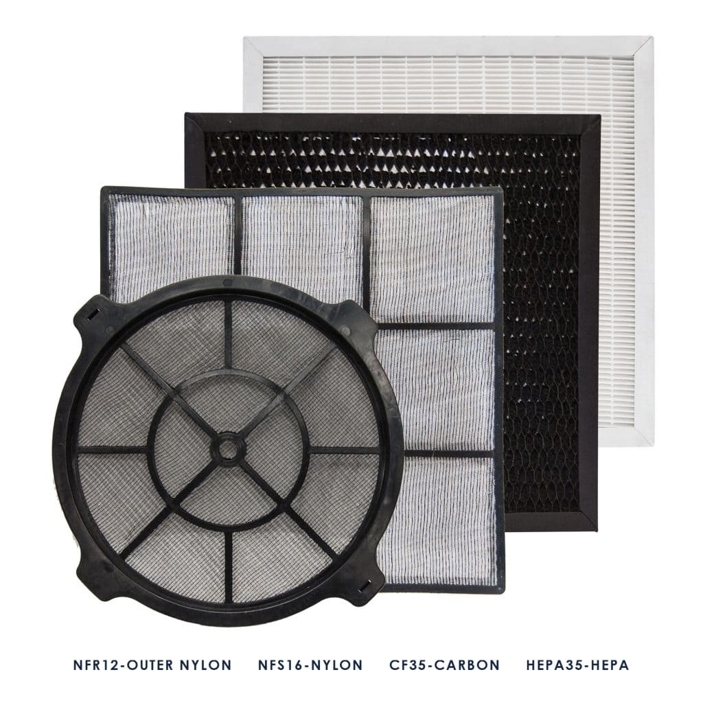 XPOWER X-3580 Professional 4-Stage HEPA Air Scrubber filter on a white background