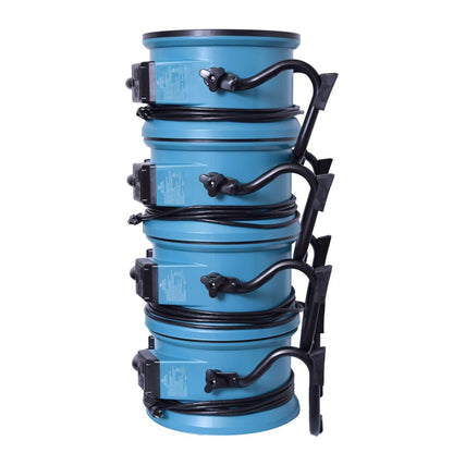 Stack of blue XPOWER X-39AR  with black on a white background