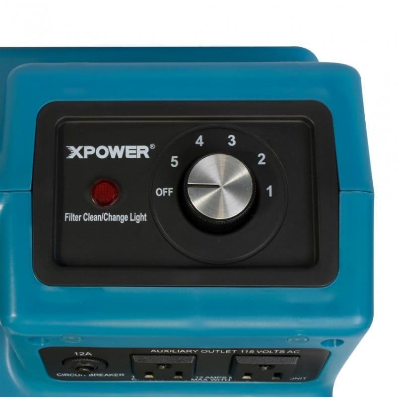 Control panel of xpower x 2480a on a white background with power level