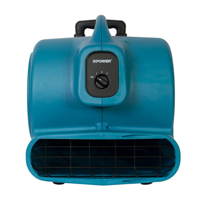Xpower x-830h front blue air mover on a white background