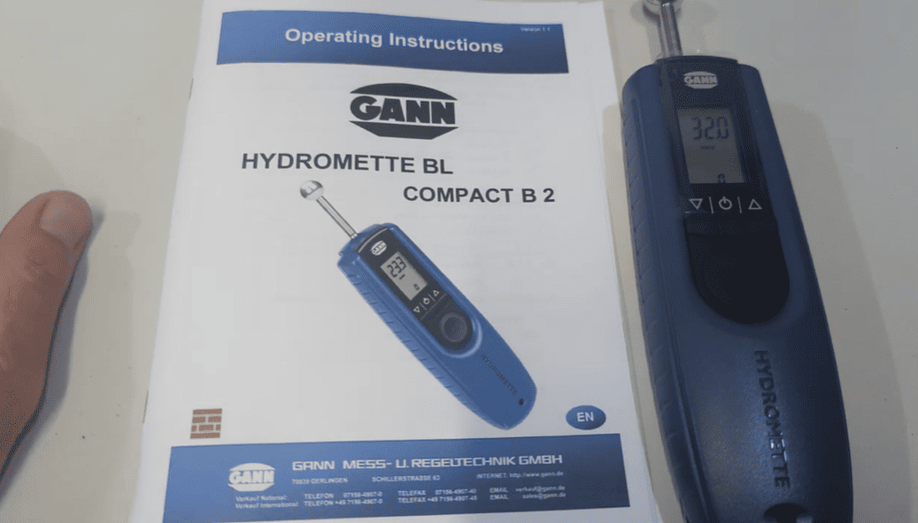 Gann Hydromette BL Compact B 2 device with its operating instructions on a white background