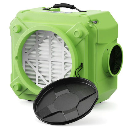 Green hepa 550 air scrubber, alorair hepa 550 with filters on a white background
