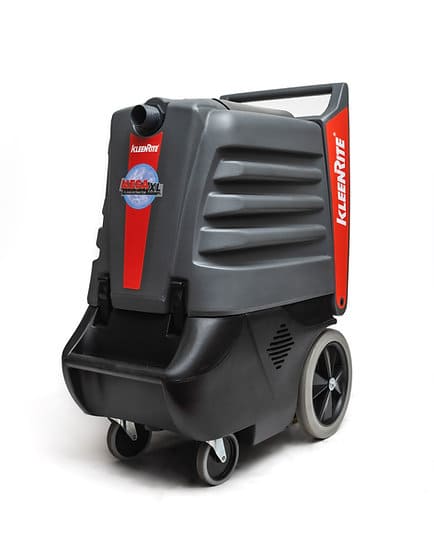 Kleenrite 36306 Mega XL Flood Extraction Vacuum, a large black and gray machine with wheels and red accents, designed for water damage restoration.