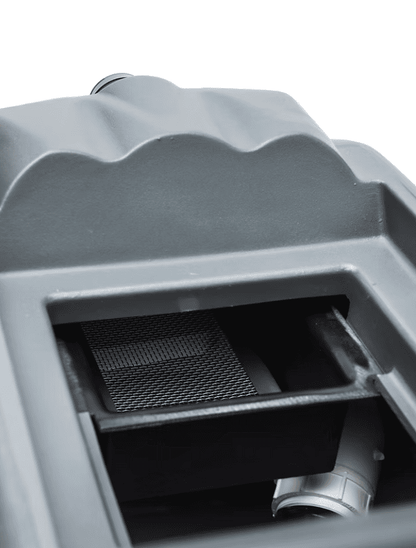 kleenrite mega xl top Close-up of a gray mechanical component with a textured surface