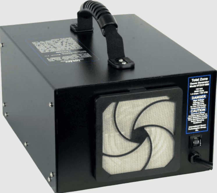 BlackT ZUV-600 Total Zone Ozone Generator air filter with visible brand name on a gray background