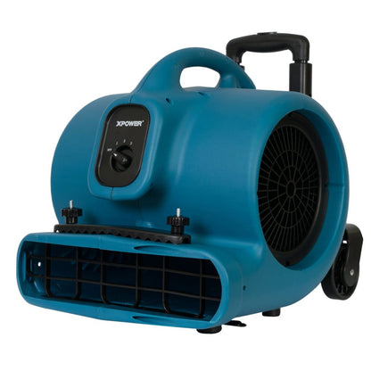 Right view of Blue p-630hc air blower with XPOWER branding on a white background